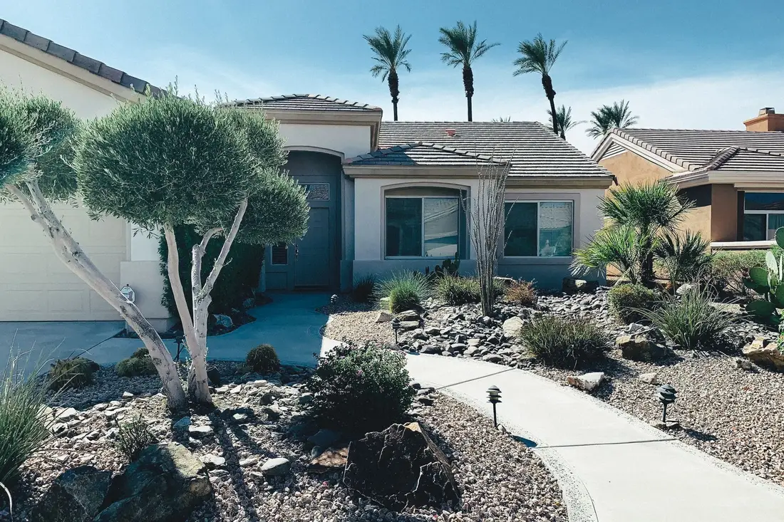 Desert-landscaped home exterior representative of Aztec, NM residential style